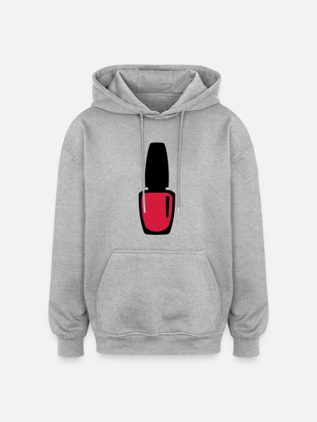 Nagellack - Oversized Unisex Hoodie - Grau meliert