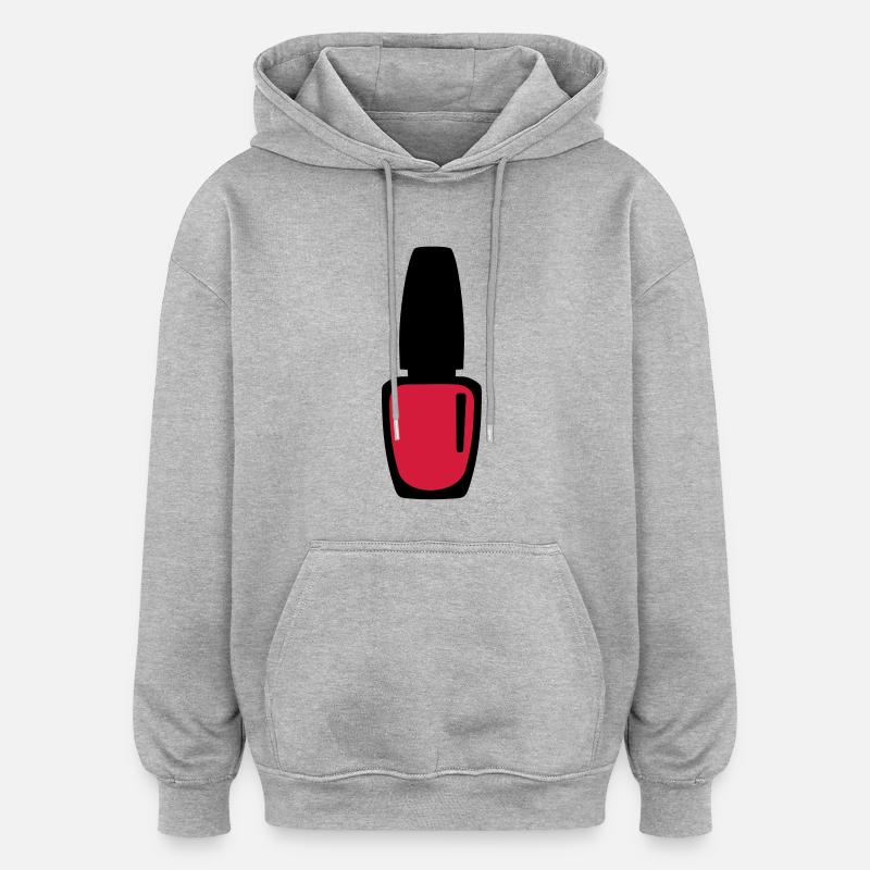 Vernis à ongles - Sweat à capuche oversize unisexe - gris chiné