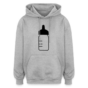 babyflaeschen - Oversized Unisex Hoodie - Grau meliert - Vorne - Noah (186cm)