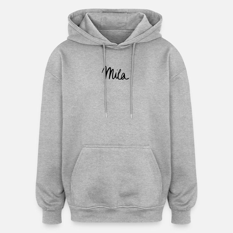 Mila - Sweat à capuche oversize unisexe - gris chiné