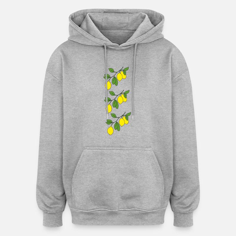 brins de citron Triple - Sweat à capuche oversize unisexe - gris chiné