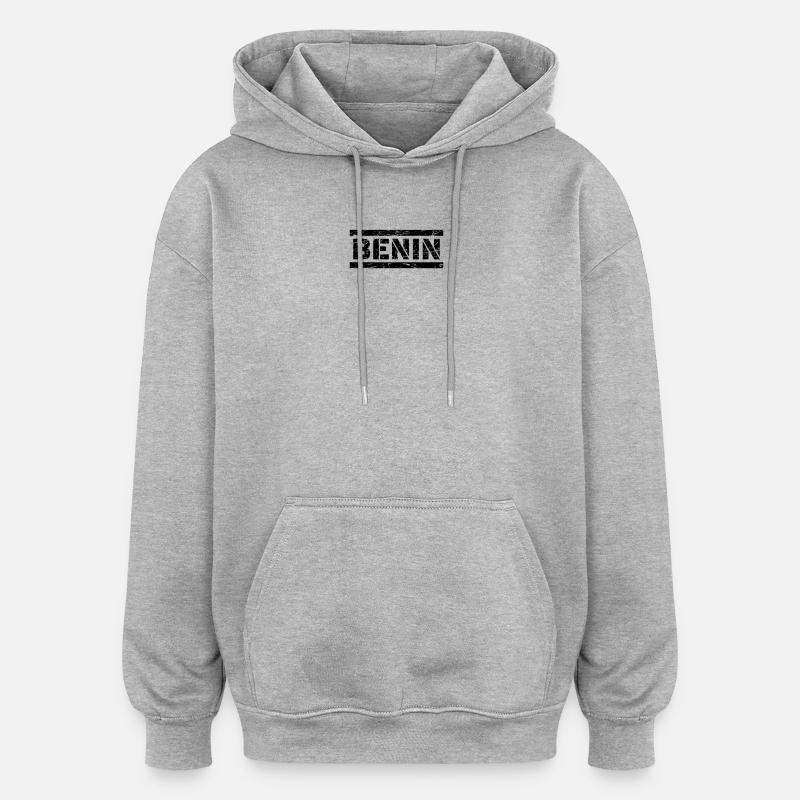 Bénin - Sweat à capuche oversize unisexe - gris chiné