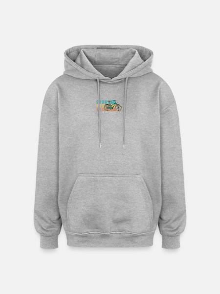 Bike Stripes on Bold Horizon - Oversized Unisex Hoodie - heather grey