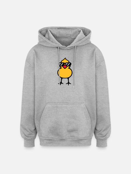 cool chick (rd) - Sweat à capuche oversize unisexe - gris chiné