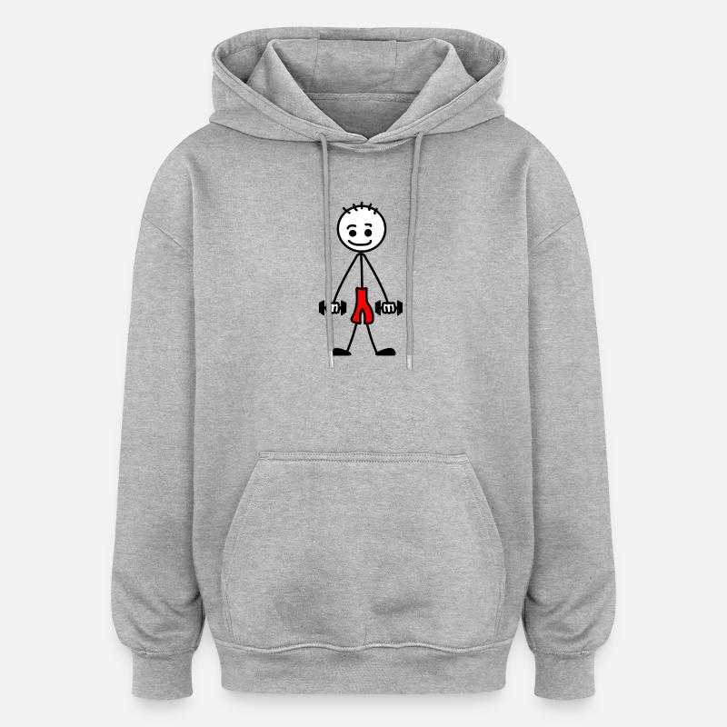Poids haltérophiles musculation musculation - Sweat à capuche oversize unisexe - gris chiné