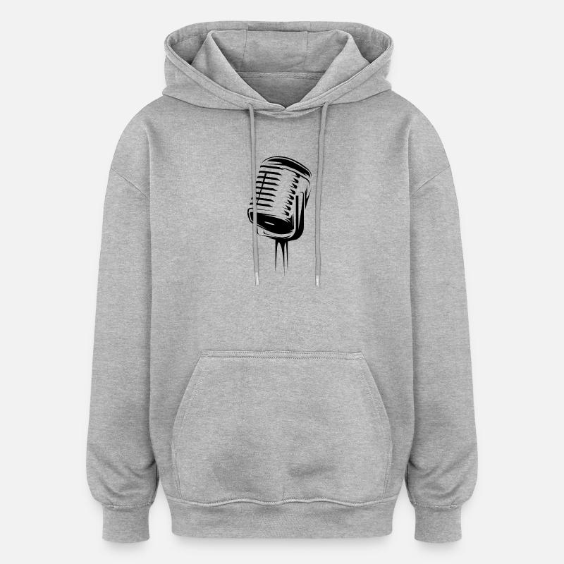 mikrofon illustration Symbol Geschenk microphon - Oversized Unisex Hoodie - Grau meliert