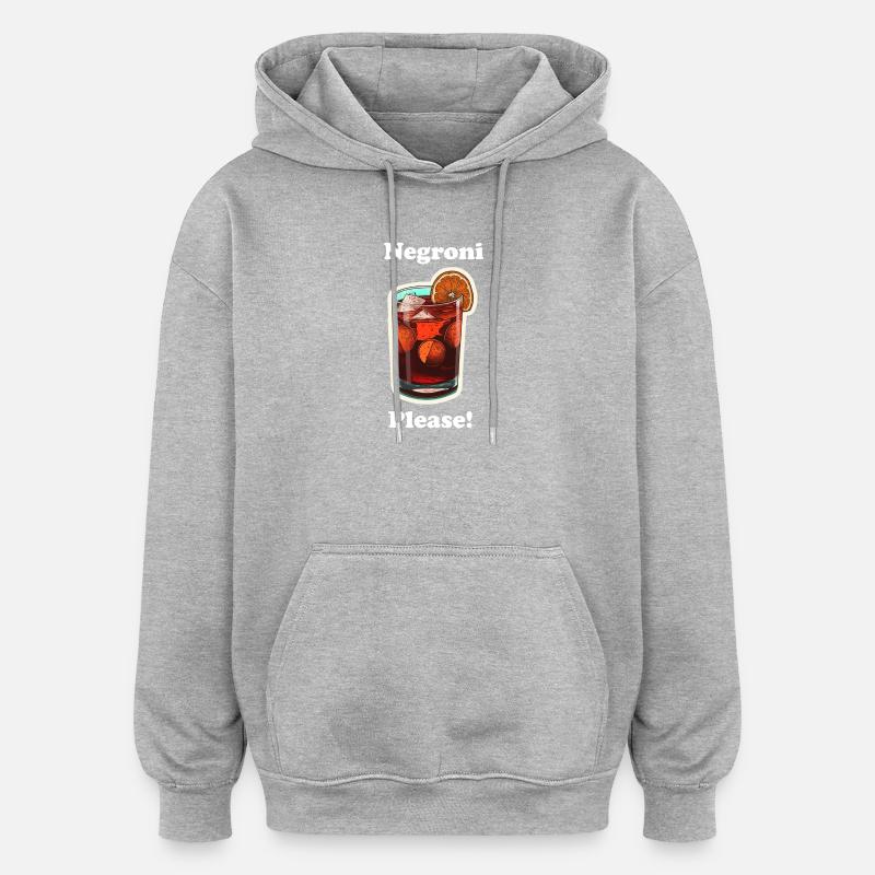Negroni s’il vous plaît - Sweat à capuche oversize unisexe - gris chiné