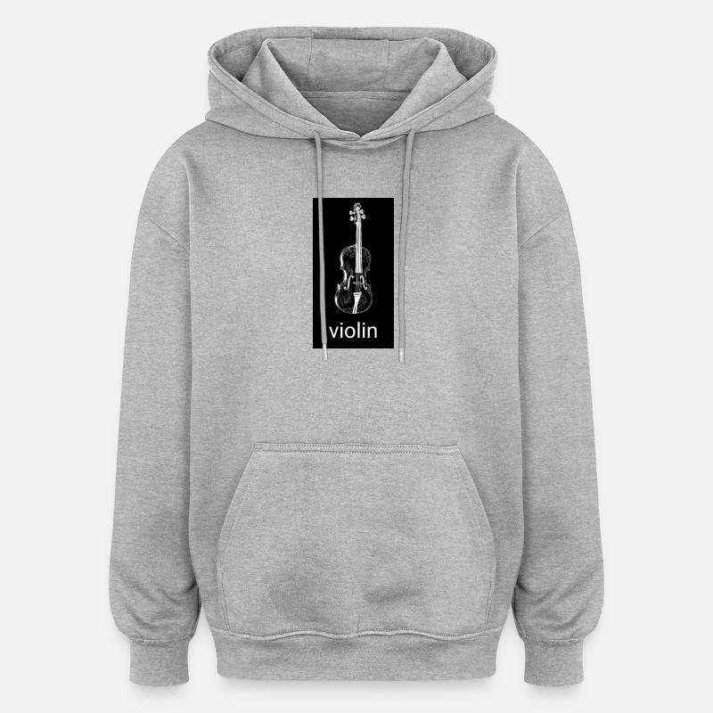 Silhouette de violon noir - Sweat à capuche oversize unisexe - gris chiné