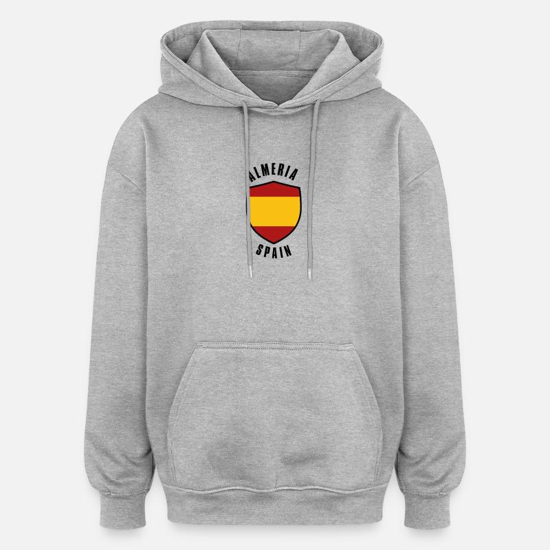 Bouclier d’Almería Drapeau espagnol - Sweat à capuche oversize unisexe - gris chiné
