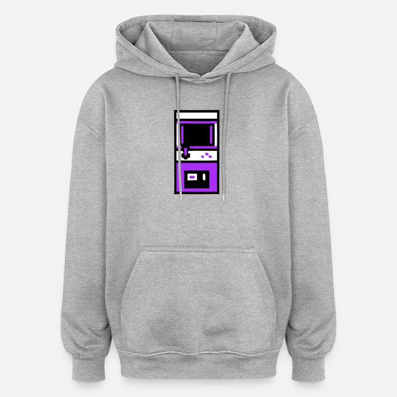 Joueur nostalgique d’arcade automate - Sweat à capuche oversize unisexe - gris chiné