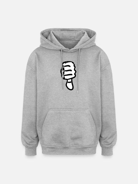 Abstract Hands Silhouette - Oversized Unisex Hoodie - heather grey