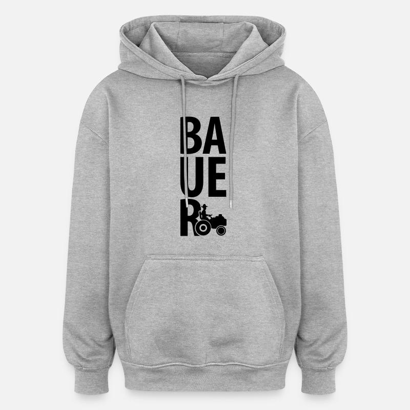 bauer_design_c1 - Sweat à capuche oversize unisexe - gris chiné