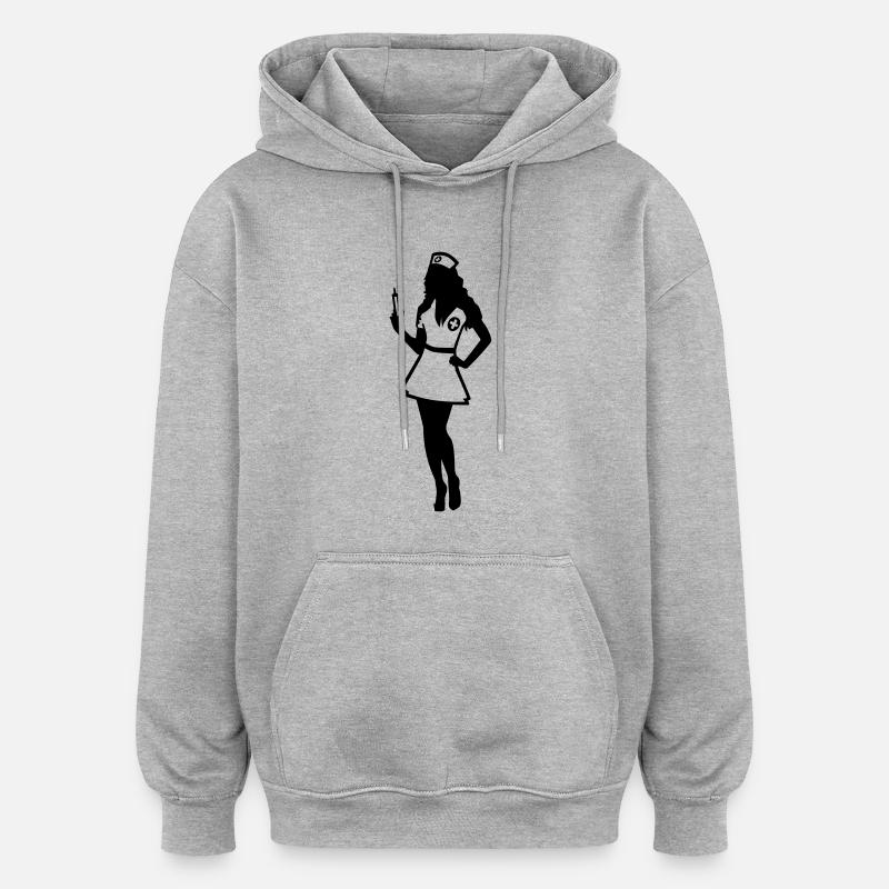 Nurse - Oversized Unisex Hoodie - heather grey