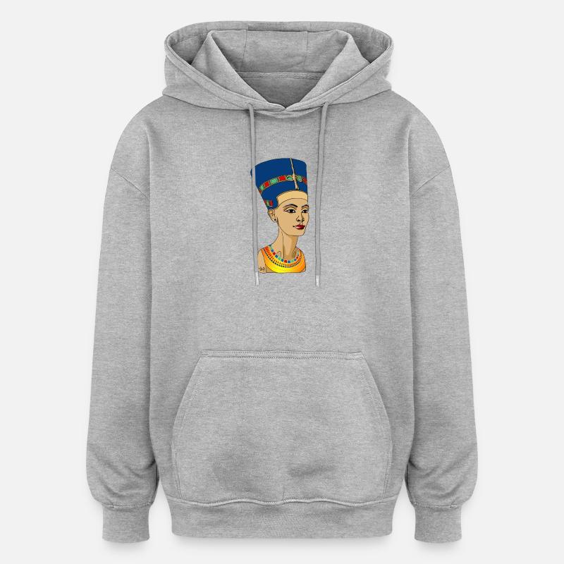 Nefertiti - Sweat à capuche oversize unisexe - gris chiné