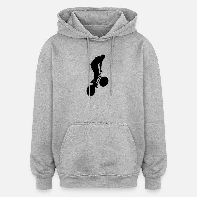 Vélo BMX - Sweat à capuche oversize unisexe - gris chiné