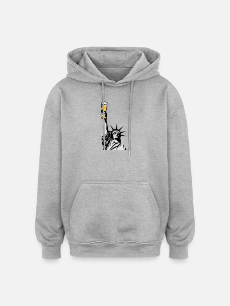 Free Beer - Oversized Unisex Hoodie - heather grey