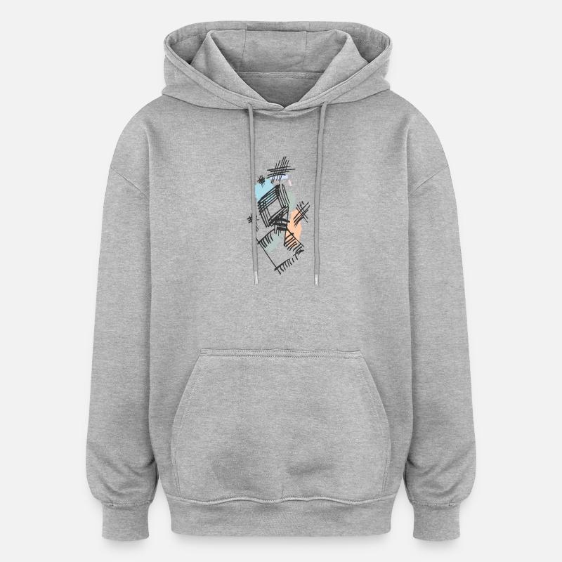 Abstrakt - Oversized Unisex Hoodie - Grau meliert