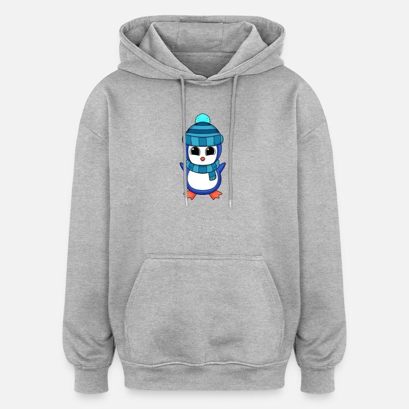 Pinguin Pinguine - Oversized Unisex Hoodie - Grau meliert