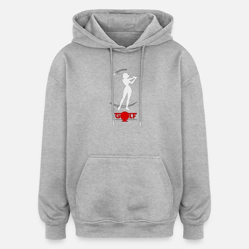 Retro golfer - Oversized Unisex Hoodie - heather grey