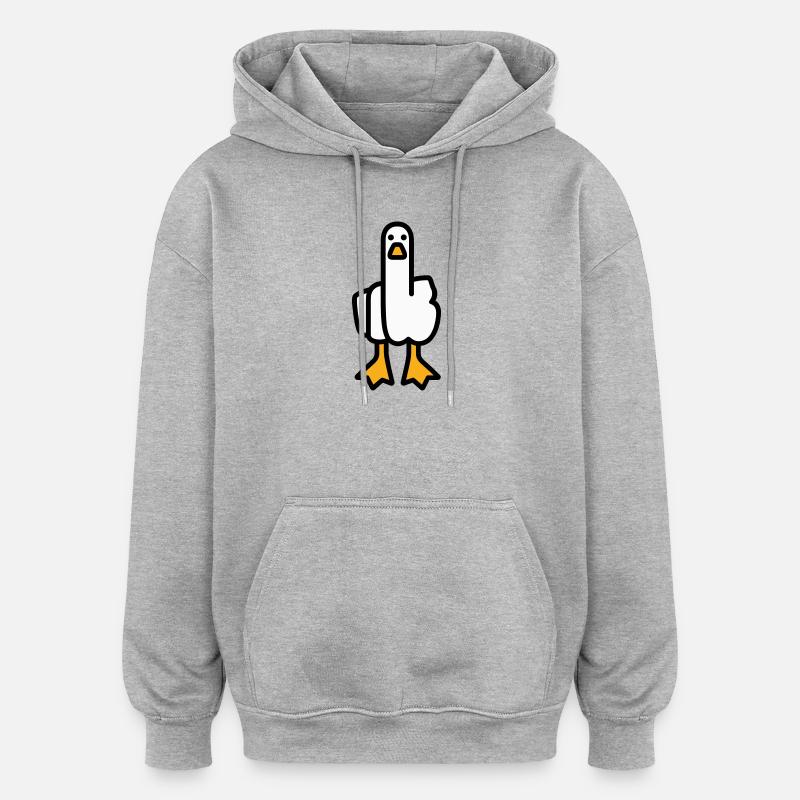 Statement Goose - Oversized Unisex Hoodie - heather grey