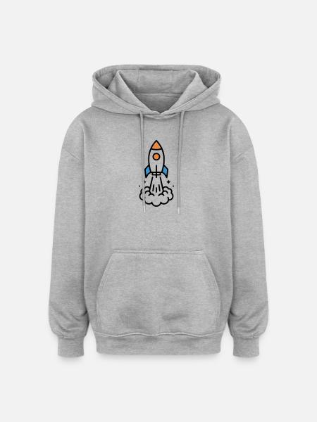 Rocket Launch Space Comic - Oversized Unisex Hoodie - heather grey