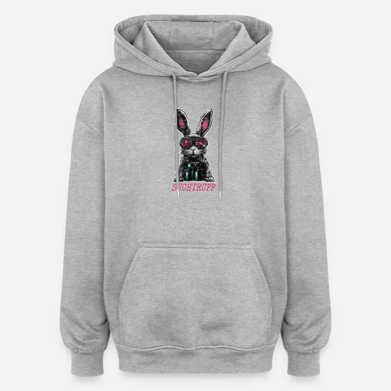 Easter Search Party Cool Easter Bunny - Oversized Unisex Hoodie - heather grey