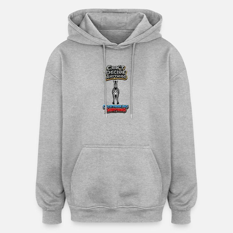 Zebra Overthinking Graphics - Oversized Unisex Hoodie - heather grey