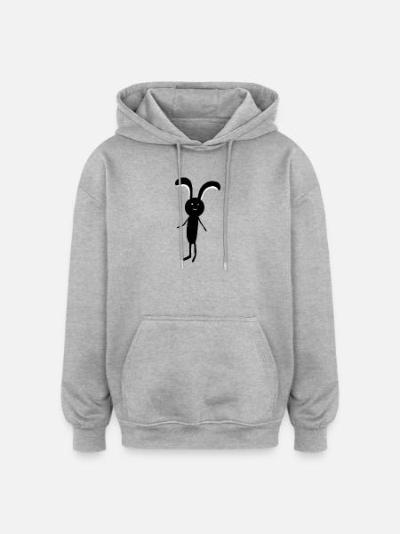 Enfants Lapins Lapins Lapin de Pâques - Sweat à capuche oversize unisexe - gris chiné