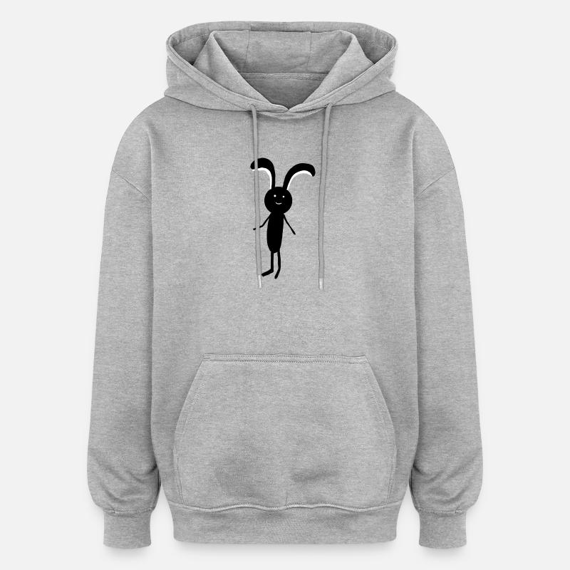 Enfants Lapins Lapins Lapin de Pâques - Sweat à capuche oversize unisexe - gris chiné