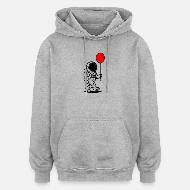 Astronaute avec ballon - Sweat à capuche oversize unisexe - gris chiné