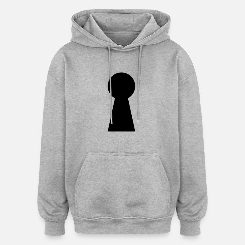 Trou de serrure 1c - Sweat à capuche oversize unisexe - gris chiné