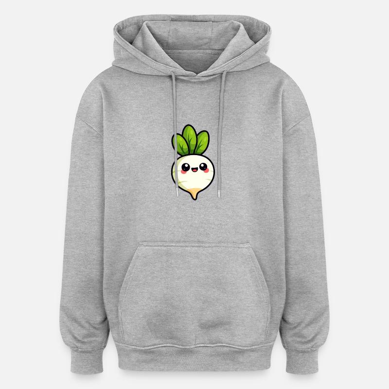 Rettich /Gemüse - Oversized Unisex Hoodie - Grau meliert