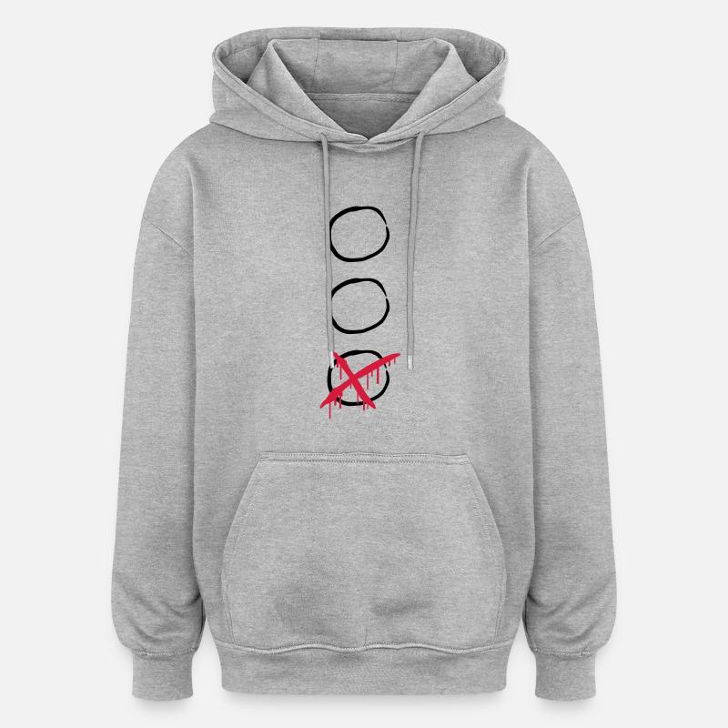 Choose - Sweat à capuche oversize unisexe - gris chiné