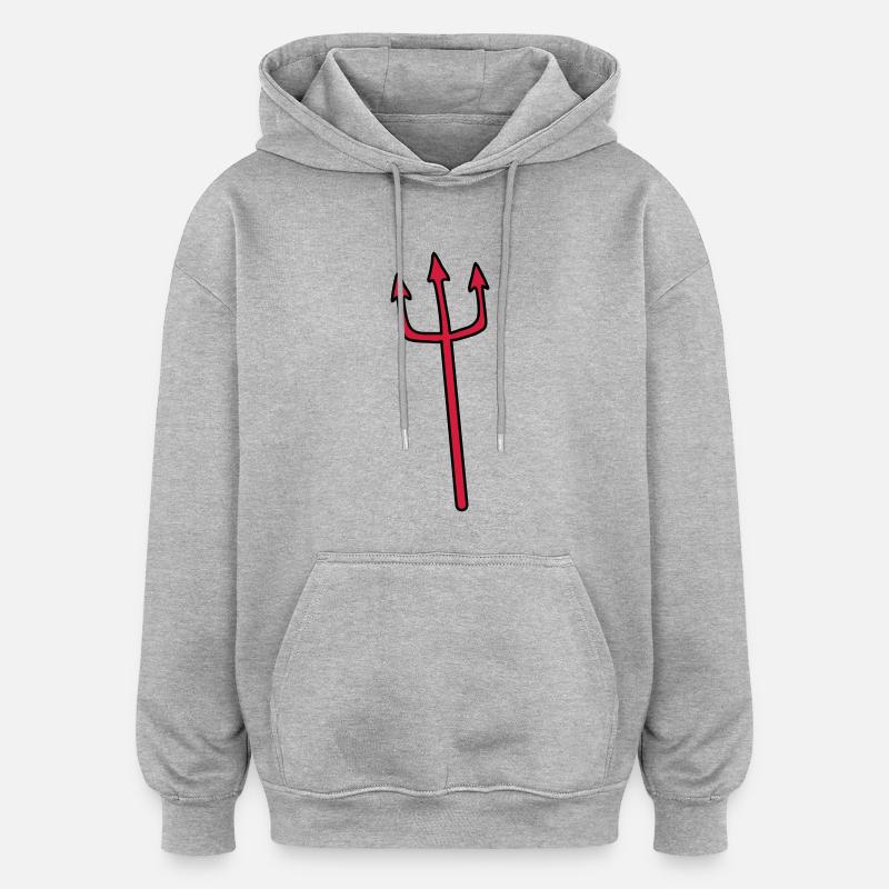Devil Trident weapon lancing - Oversized Unisex Hoodie - heather grey