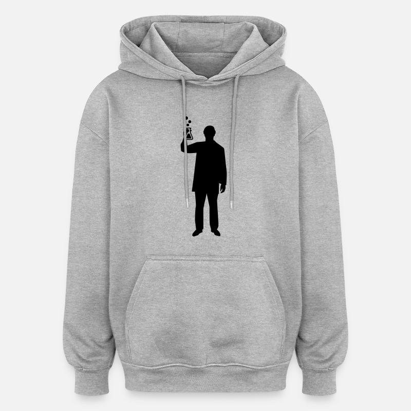 Chimiste - Sweat à capuche oversize unisexe - gris chiné