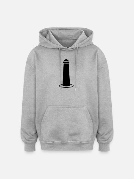 Straßenpoller - Oversized Unisex Hoodie - Grau meliert