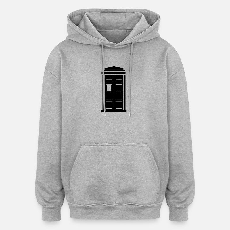 TARDIS - Sweat à capuche oversize unisexe - gris chiné