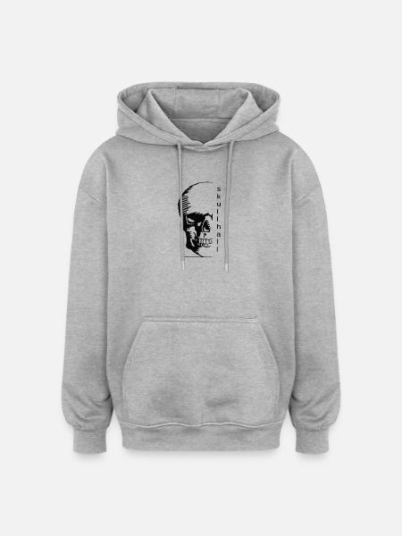 skullhall half Transp - Oversized Unisex Hoodie - Grau meliert