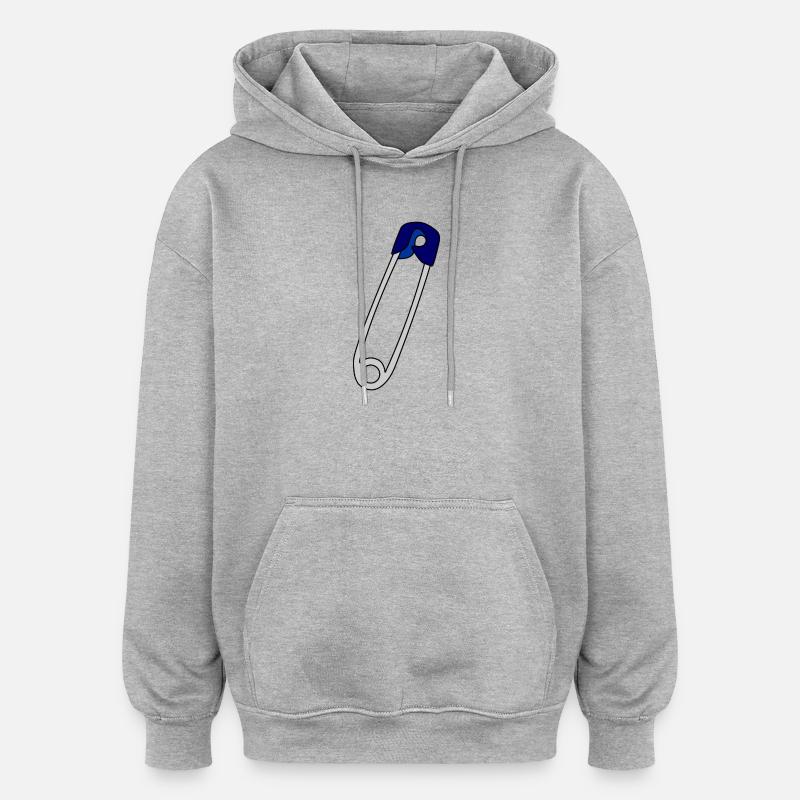 Épingle de sûreté - Sweat à capuche oversize unisexe - gris chiné