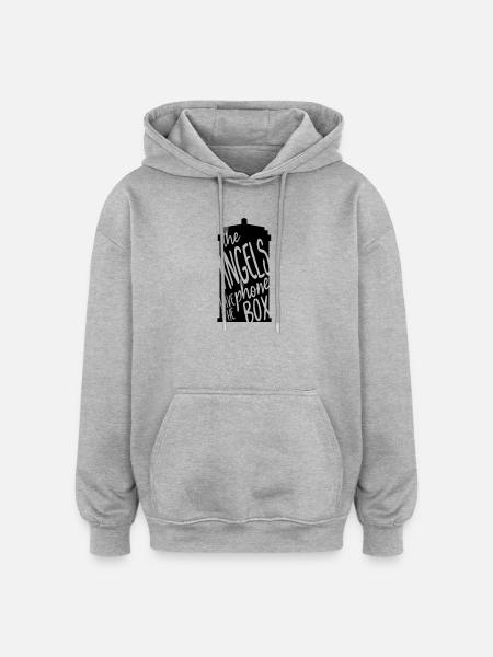 Les anges ont la cabine téléphonique - Sweat à capuche oversize unisexe - gris chiné