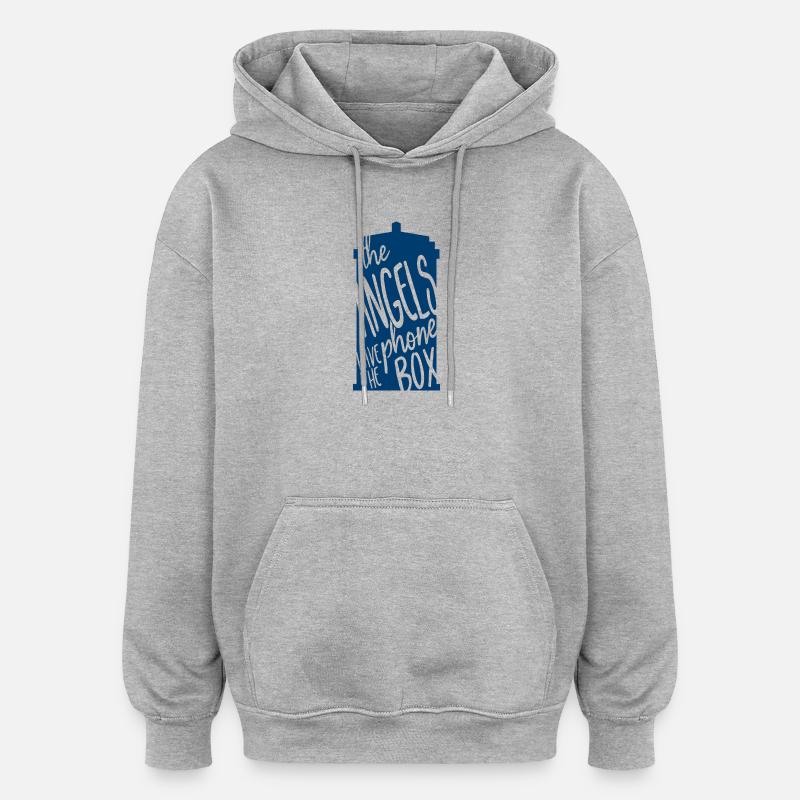 Les anges ont la cabine téléphonique - Sweat à capuche oversize unisexe - gris chiné