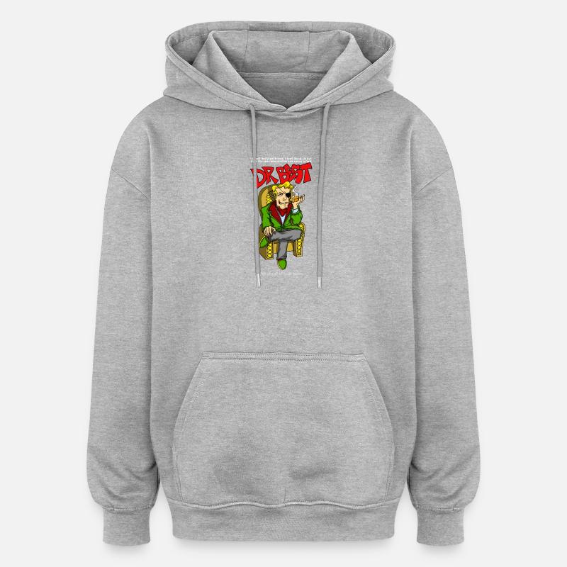 Dr Best (en anglais seulement) - Sweat à capuche oversize unisexe - gris chiné