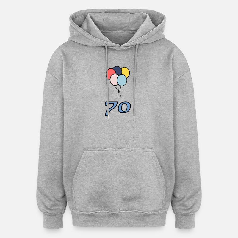 70. 70 ANS. 70e ANNIVERSAIRE - Sweat à capuche oversize unisexe - gris chiné