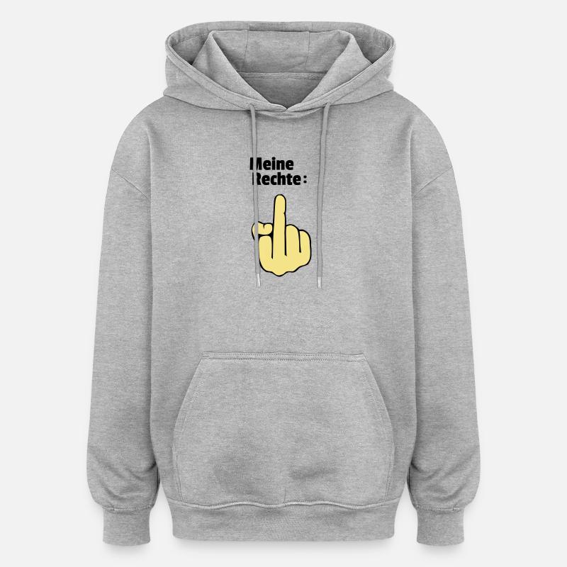 Mes droits - Sweat à capuche oversize unisexe - gris chiné