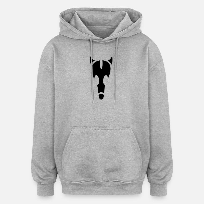 Crâne de taureau extraterrestre - Sweat à capuche oversize unisexe - gris chiné