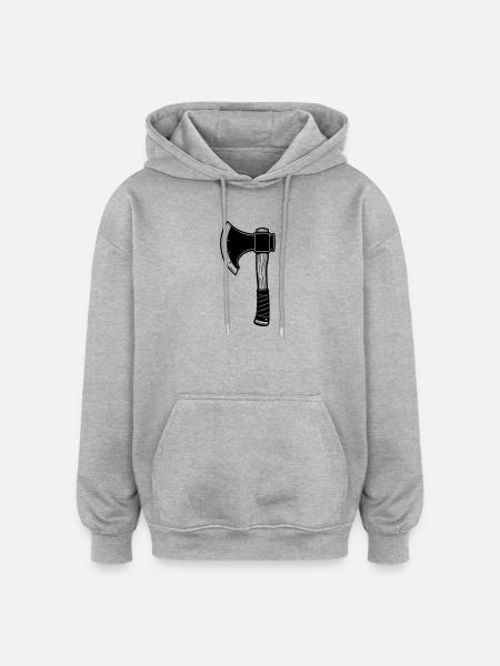 Battle axe - Oversized Unisex Hoodie - heather grey