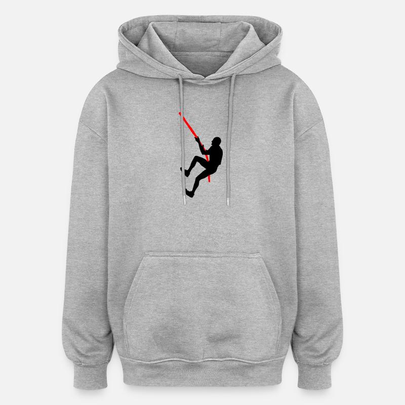 OCR Climb – Rope Challenge Design - Oversized Unisex Hoodie - heather grey