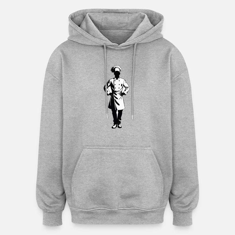 Chef Koch - Hobby / Job Sticker - Sweat à capuche oversize unisexe - gris chiné