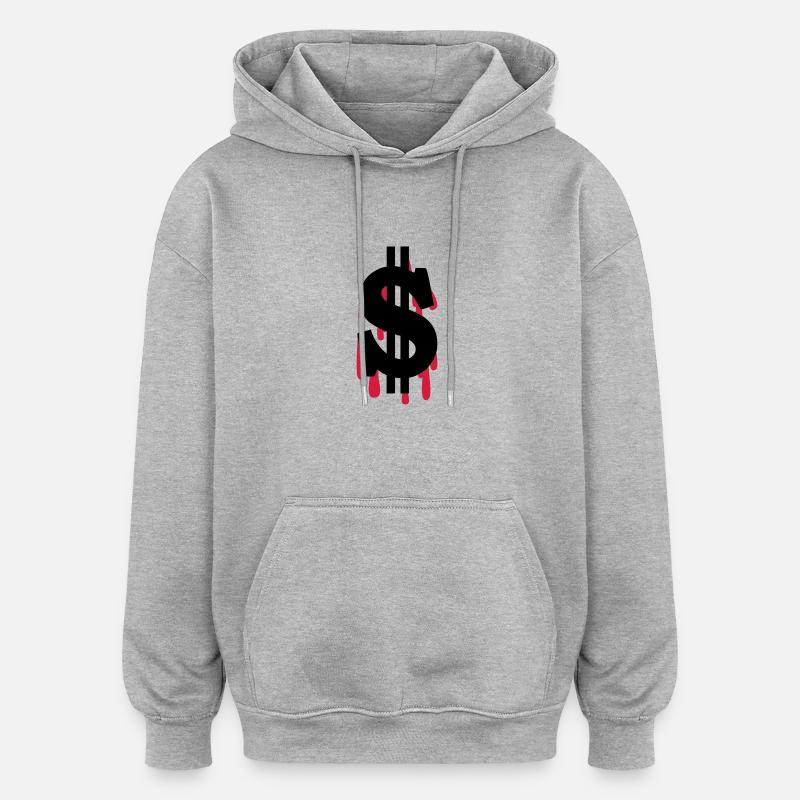Dollar am Ende - Oversized Unisex Hoodie - Grau meliert