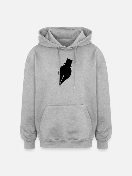 Schreibstift oder Tintenstift-Logo für Schreiber - Oversized Unisex Hoodie - Grau meliert